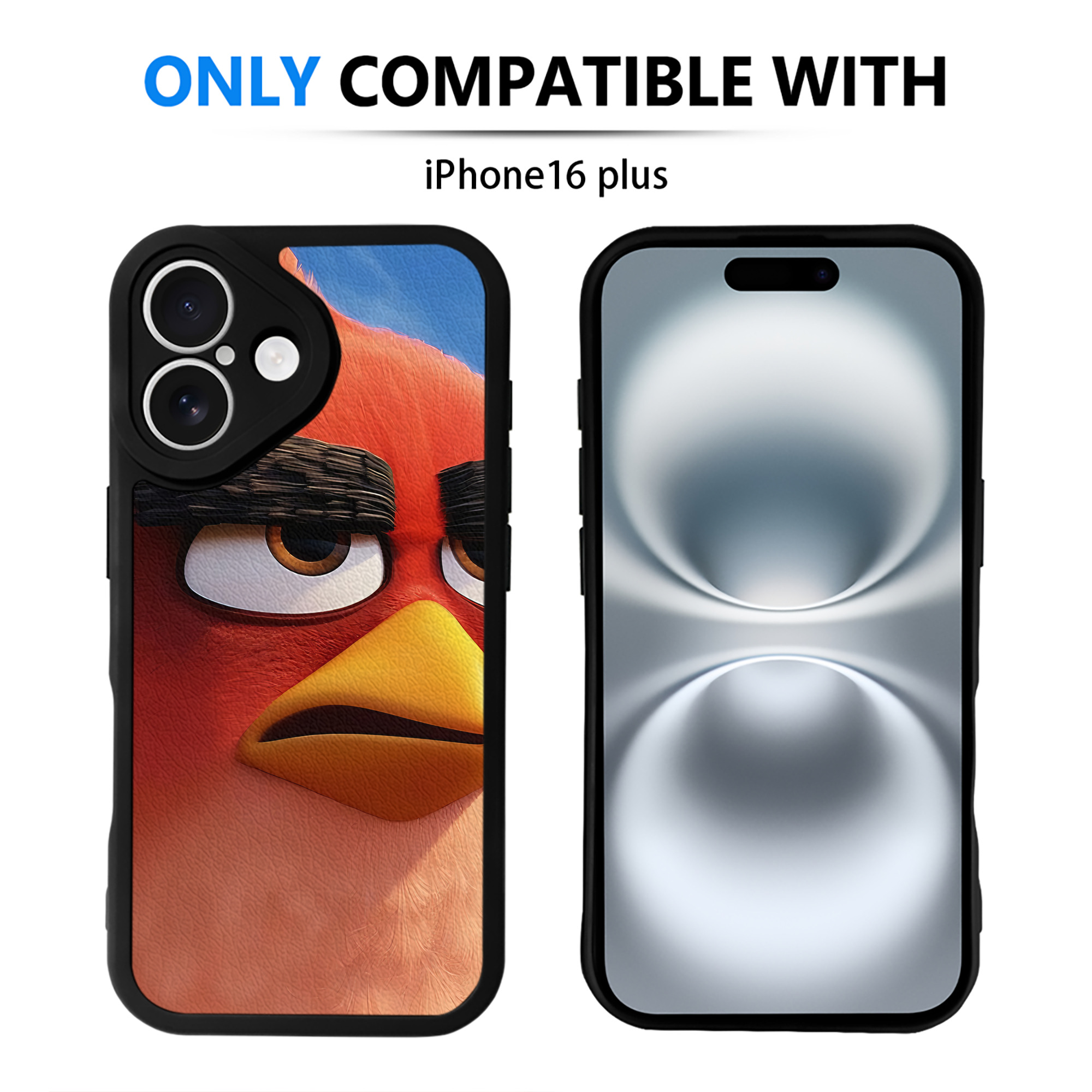 （画像用） Angry Birds アングリーバード 【iPhone 16シリーズ対応】シリコンスマホケース（レザー調） 材質：シリコン